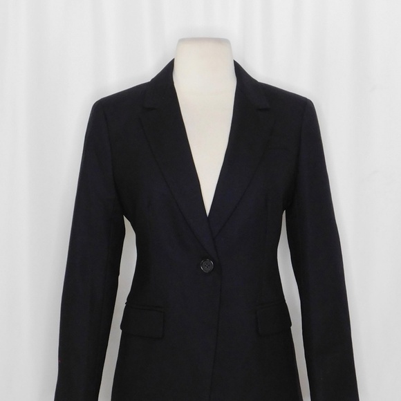 NWT!! J. CREW Helena Blazer Wool Blend Flannel Solid Black Size 2P 2 Petite - Picture 4 of 16
